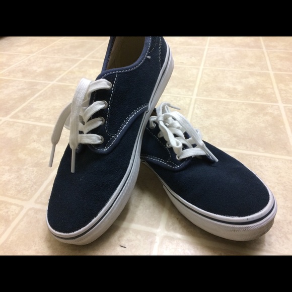 🌻Classic Navy Blue Suede Vans Platform 5.5 / 7 - Picture 2 of 7